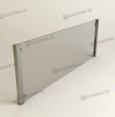 CLIP-ON SQUARE TUBE GLASS SNEEZE GUARD