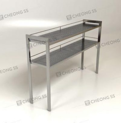 PERFORATED COUNTER-TOP SHELVING RACK