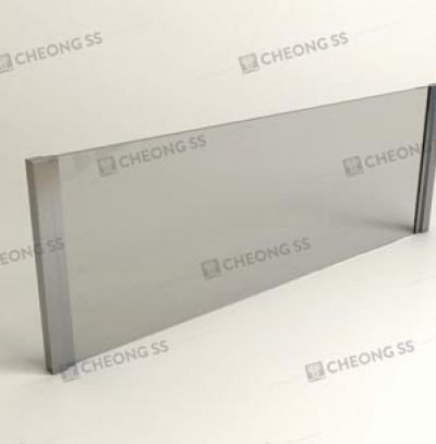 SLOT-IN SQUARE TUBE GLASS SNEEZE GUARD