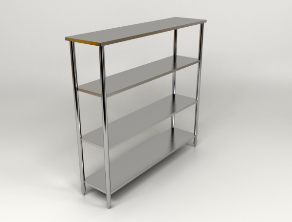 Stainless Steel 4-Tier Upright Shelving Rack