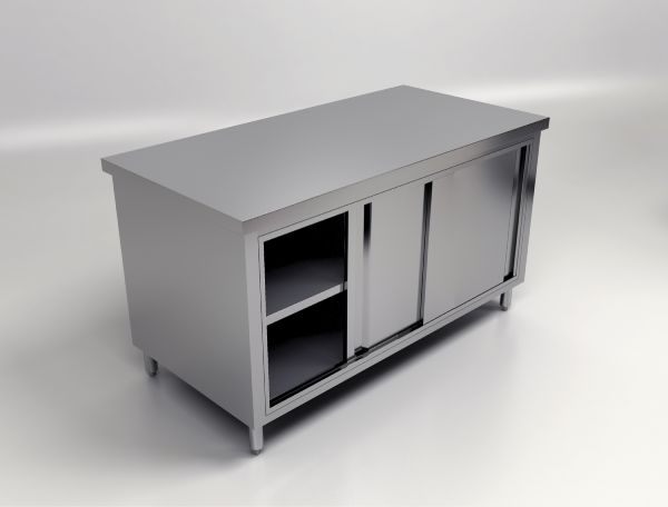 Stainless Steel Sliding Door Storage Cabinet