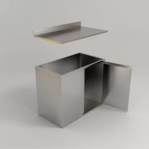 Stainless Steel Residential Counter Cabinet w/ Hinge  Doors