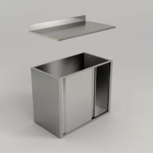 Stainless Steel Residential  Counter Cabinet w/ Sliding  Doors