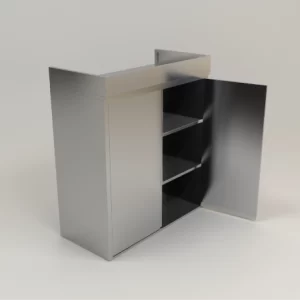 Stainless Steel Residential Top-Hung Cabinet w/ Hinge Doors