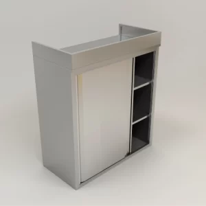 Stainless Steel Residential Top-Hung Cabinet w/ Sliding Doors
