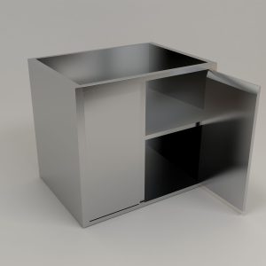 Stainless Steel Residential 2-Tier 2 Open Door Storage Cabinet