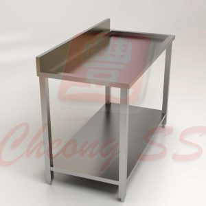 Stainless Steel 2-Tier Inset Work Table W Backsplash