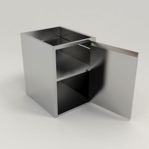Stainless Steel Residential 2-Tier Open Door Storage Cabinet