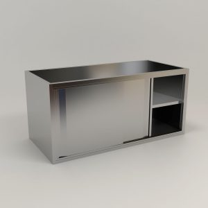 Stainless Steel Residential 2-Tier Sliding Door Storage Cabinet 2-TIER