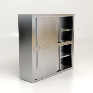 Stainless Steel Residential 2X2-Tier 2 Sliding Door Storage Cabinet