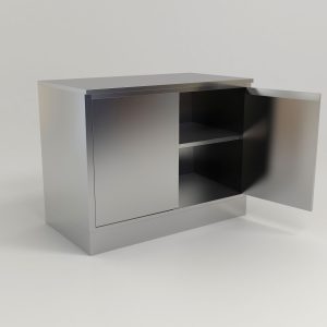 Stainless Steel Residential 3-Tier 2 Open Door Storage Cabinet