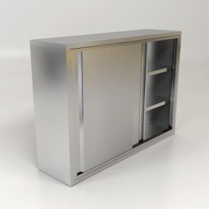 Stainless Steel Residential 4-Tier 2 Sliding Door Storage Cabinet