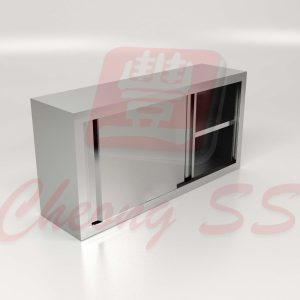 Stainless Steel 3-Tier Overhead Sliding Door Storage Cabinets
