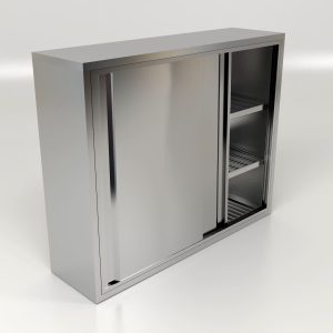 Stainless Steel Residential 4-Tier 2 Sliding Door Storage Cabinet