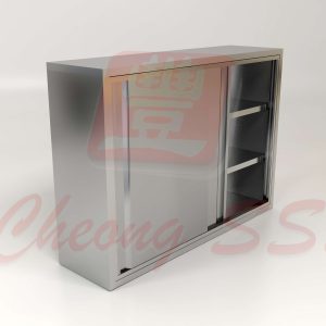 Stainless Steel 4-Tier Overhead Sliding Door Storage Cabinet