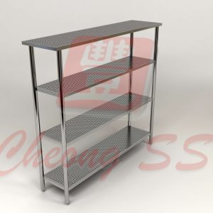 Stainless Steel 4-Tier Perforated Upright Shelving Rack