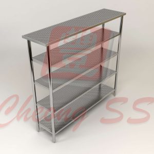 Stainless Steel 5-Tier Perforated Upright Shelving Rack