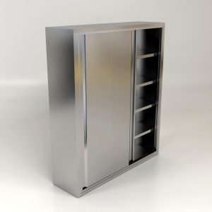 Stainless Steel Residential 6-Tier 2 Sliding Door Storage Cabinet