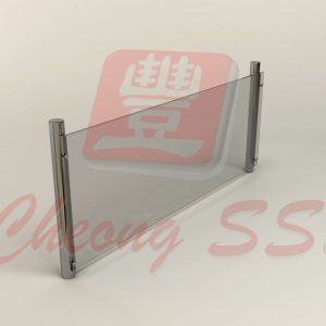 Stainless Steel Bolt-On Round Tube Glass Sneeze Guard