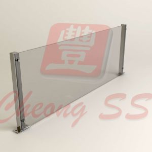 Stainless Steel Bolt-On Square Tube Glass Sneeze Guard