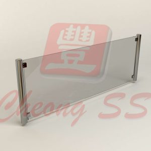 Stainless Steel Clip-On Round Tube Glass Sneeze Guard