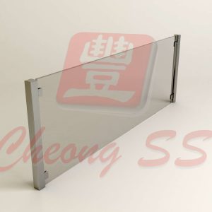 Stainless Steel Clip-On Square Tube Glass Sneeze Guard