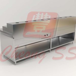Stainless Steel Economical Rice Food Warmer Open Cabinet