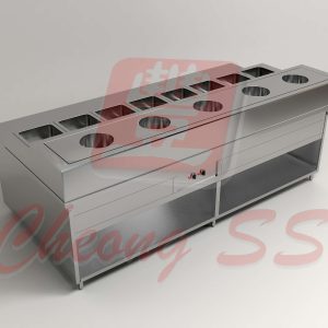 Stainless Steel Counter Teo Chew Porridge Food Warmer Cabinet