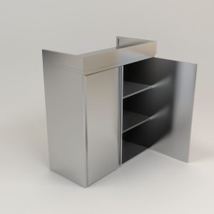 Stainless Steel Residential 3-Tier Overhead 2 Open Door Storage Compartment