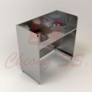 Stainless Steel Double Hole Open Counter Waste Bin