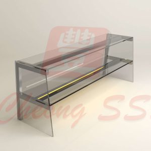 Stainless Steel Double Tier Glass Display Show Case Design 02