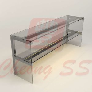 Stainless Steel Double Tier Glass Display Show Case Display 01