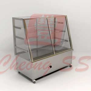 Stainless Steel Electrical Slanted Food Warmer Display W Wheels