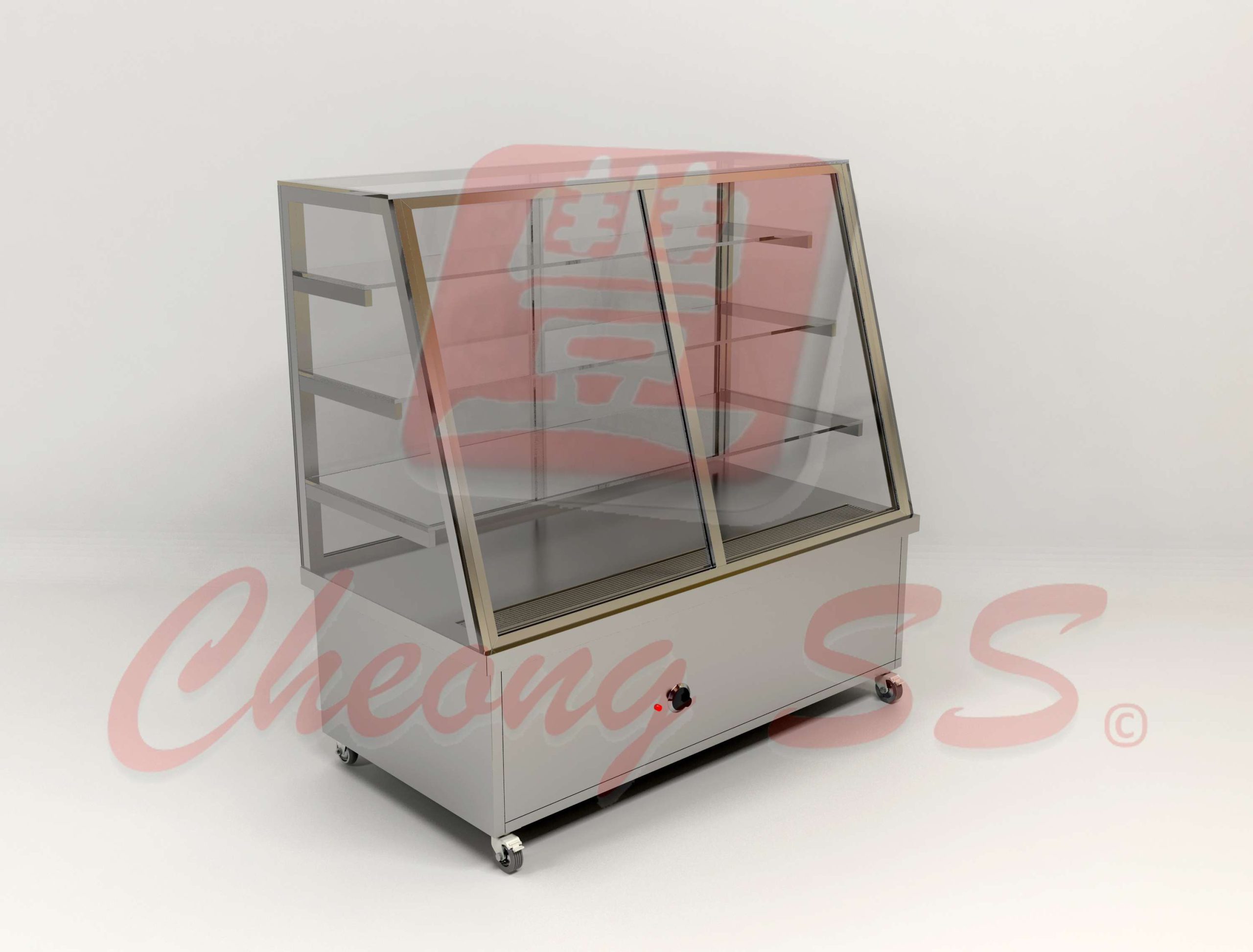 Stainless Steel Electrical Slanted Food Warmer Display W Wheels