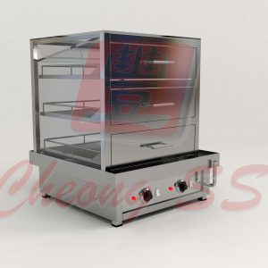 Stainless Steel Electrical Triple Deck Counter Bun Steamer Display
