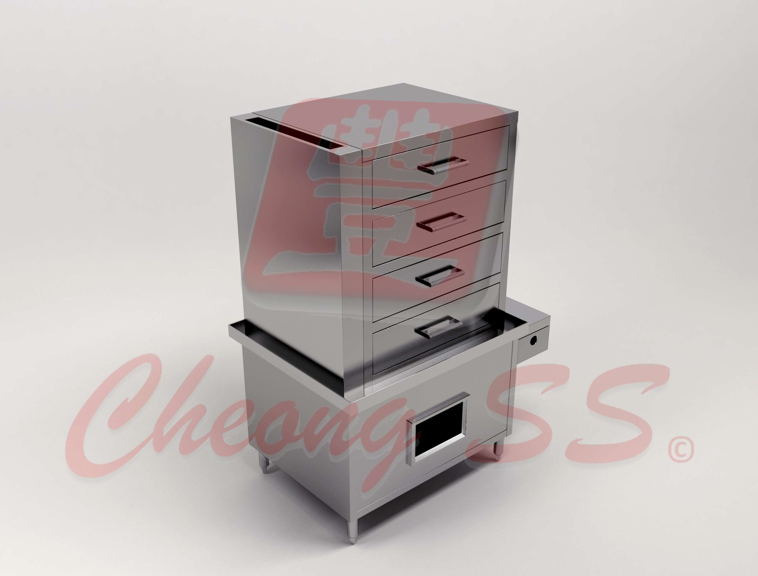 Stainless Steel Gas Quadruple Deck Food Steamer