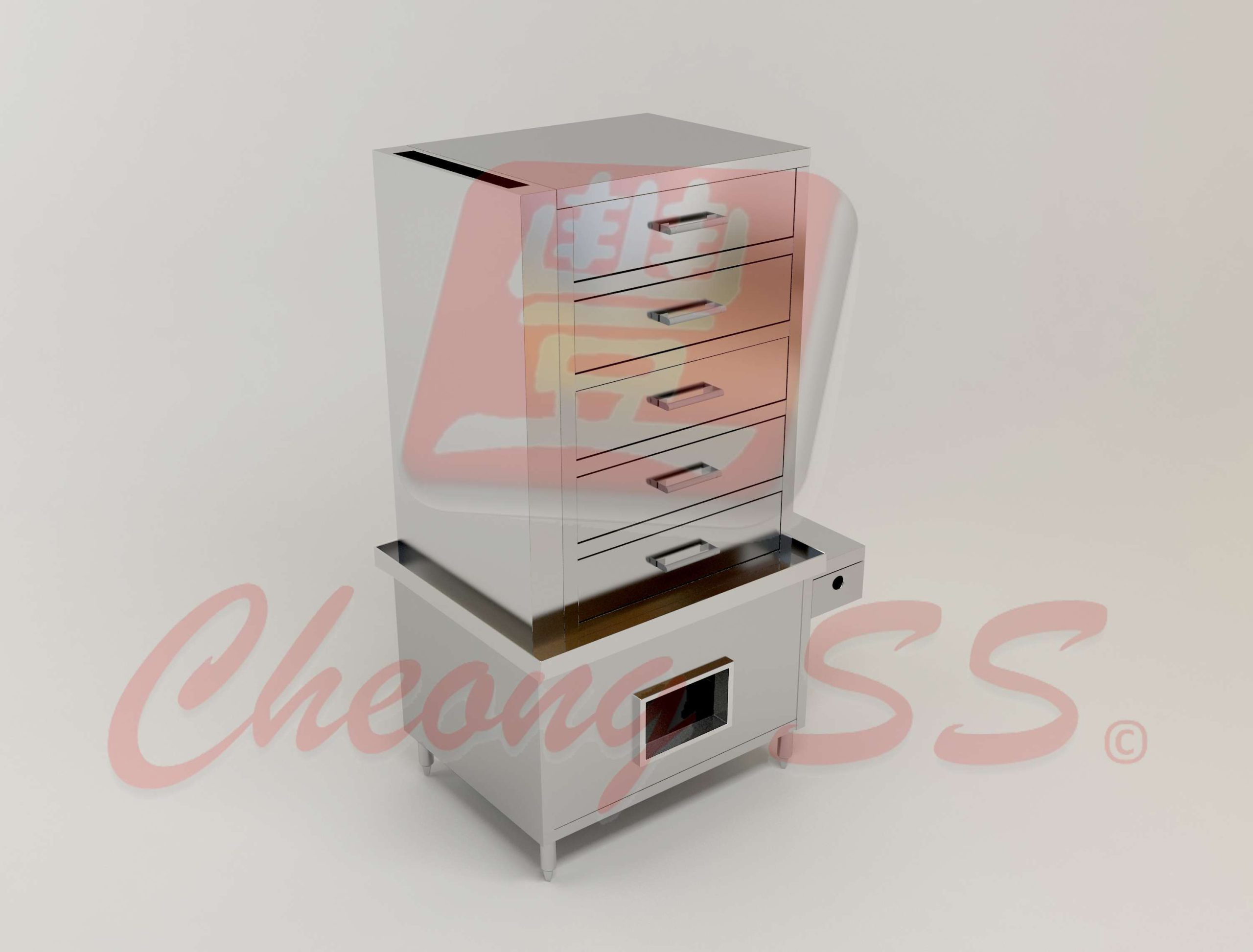 Stainless Steel Gas Quintuple Deck Food Steamer