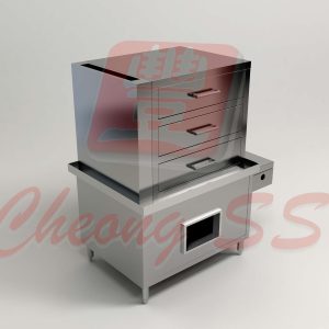 Stainless Steel Gas Triple Deck Food Steamer