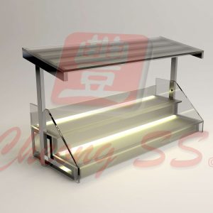 Stainless Steel Glass 2-Deck Yong Tau Foo Display Show Case Design 03