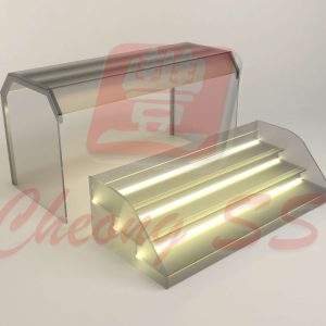 Stainless Steel Glass 3-Deck Yong Tau Foo Display Show Case Design 01