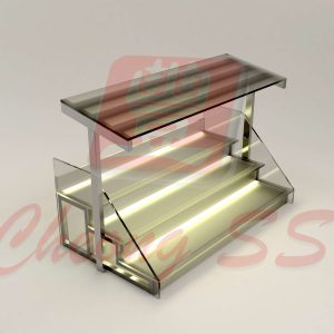 Stainless Steel Glass 3-Deck Yong Tau Foo Display Show Case Design 03