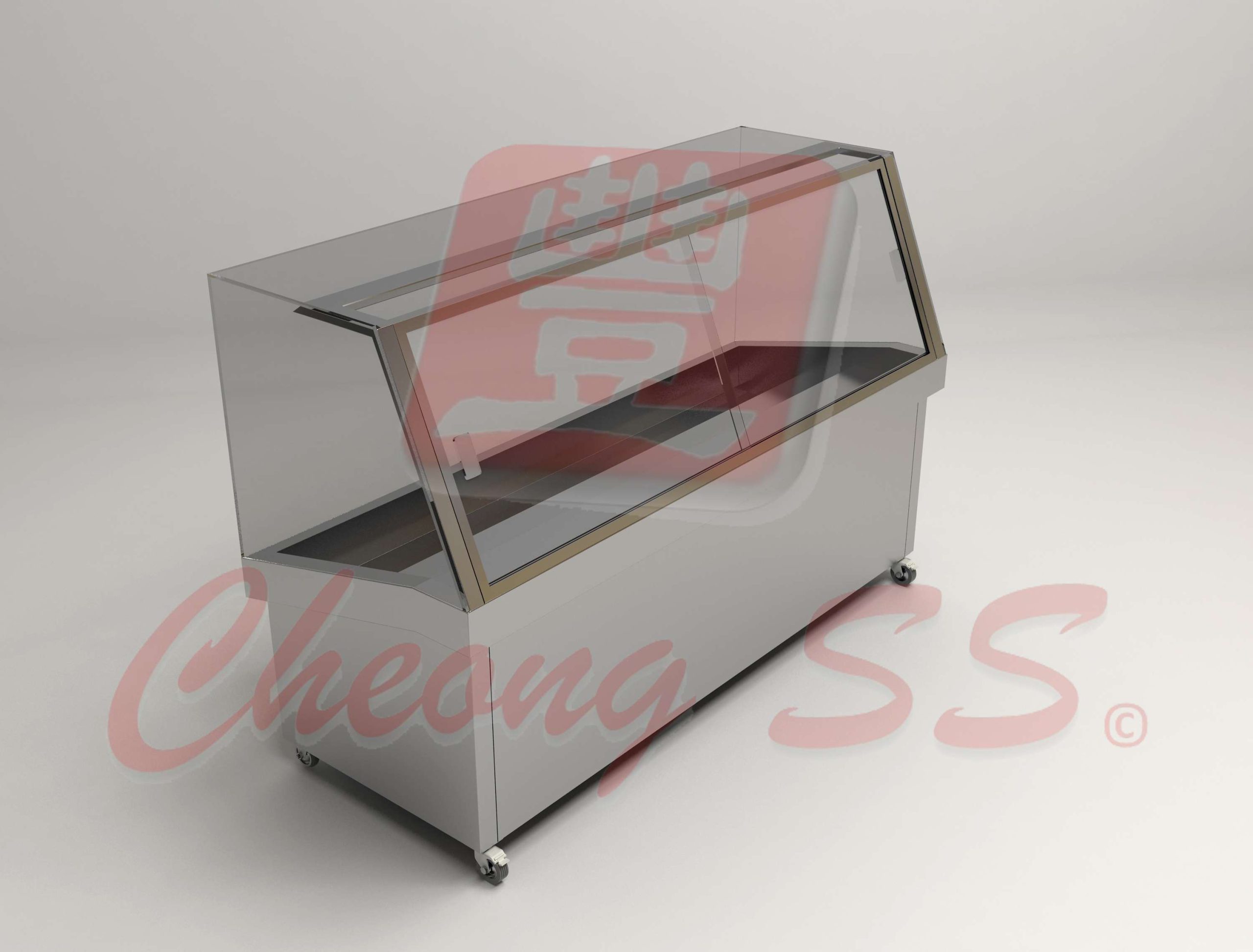 Stainless Steel Glass Fruit Display Show Case