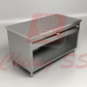 Stainless Steel Open Storage Cabinet W Drawers