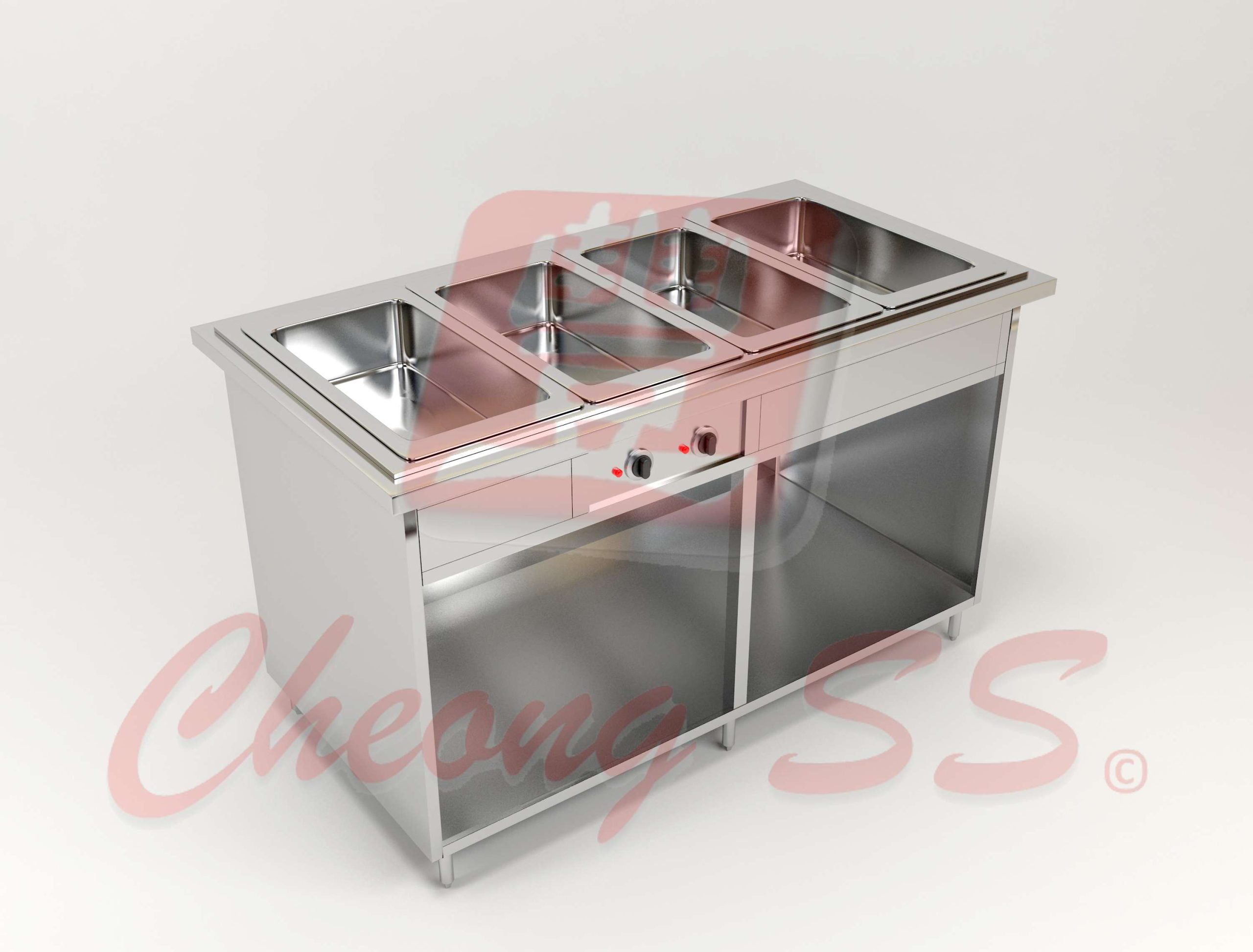 Stainless Steel Quadruple Full-Size GN Bain Marie