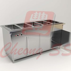 Stainless Steel Quintuple Full-Size GN Bain Marie W Open Door