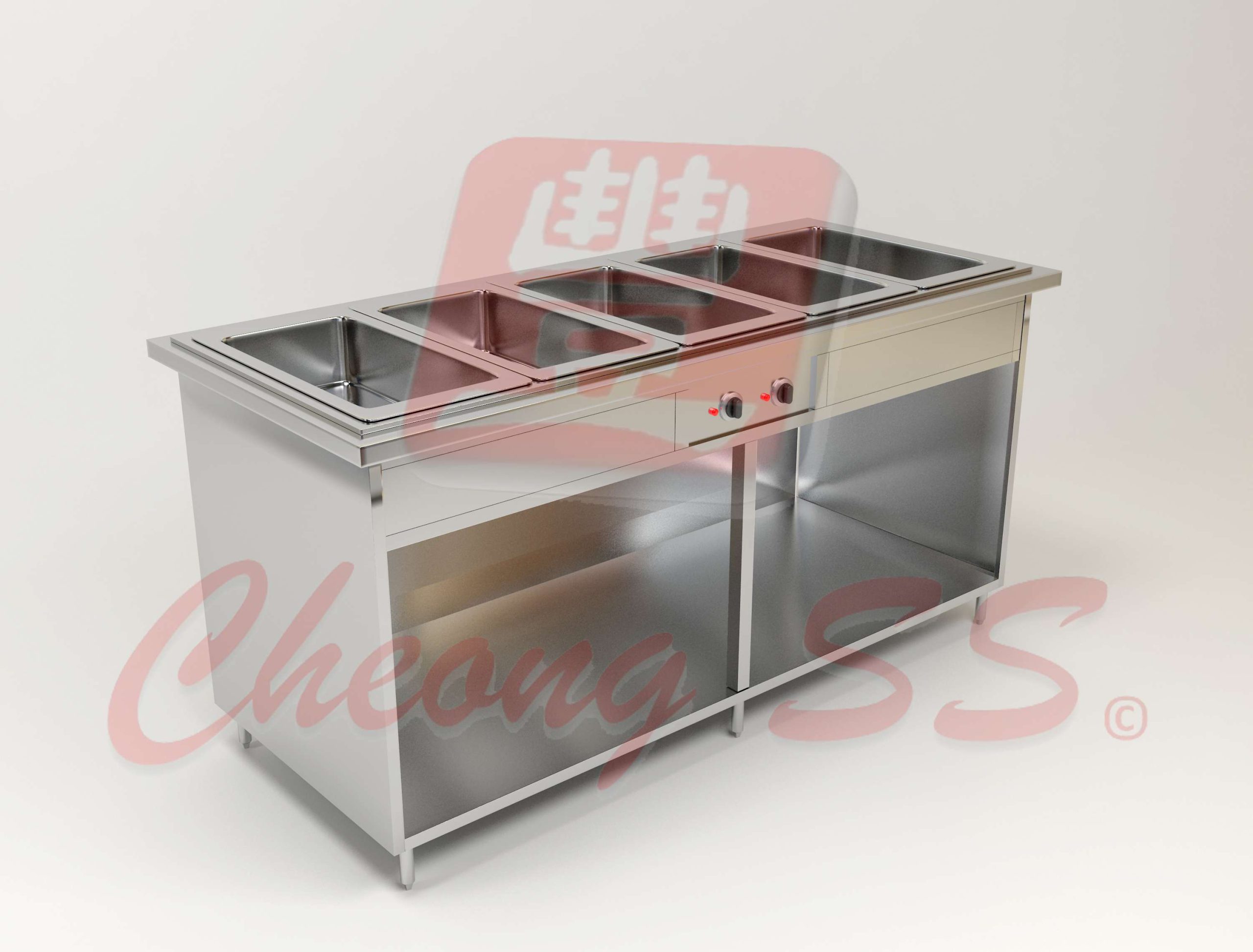 Stainless Steel Quintuple Full-Size GN Bain Marie