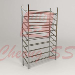 Stainless Steel Round Tube Wine Bottle Upright Display Rack