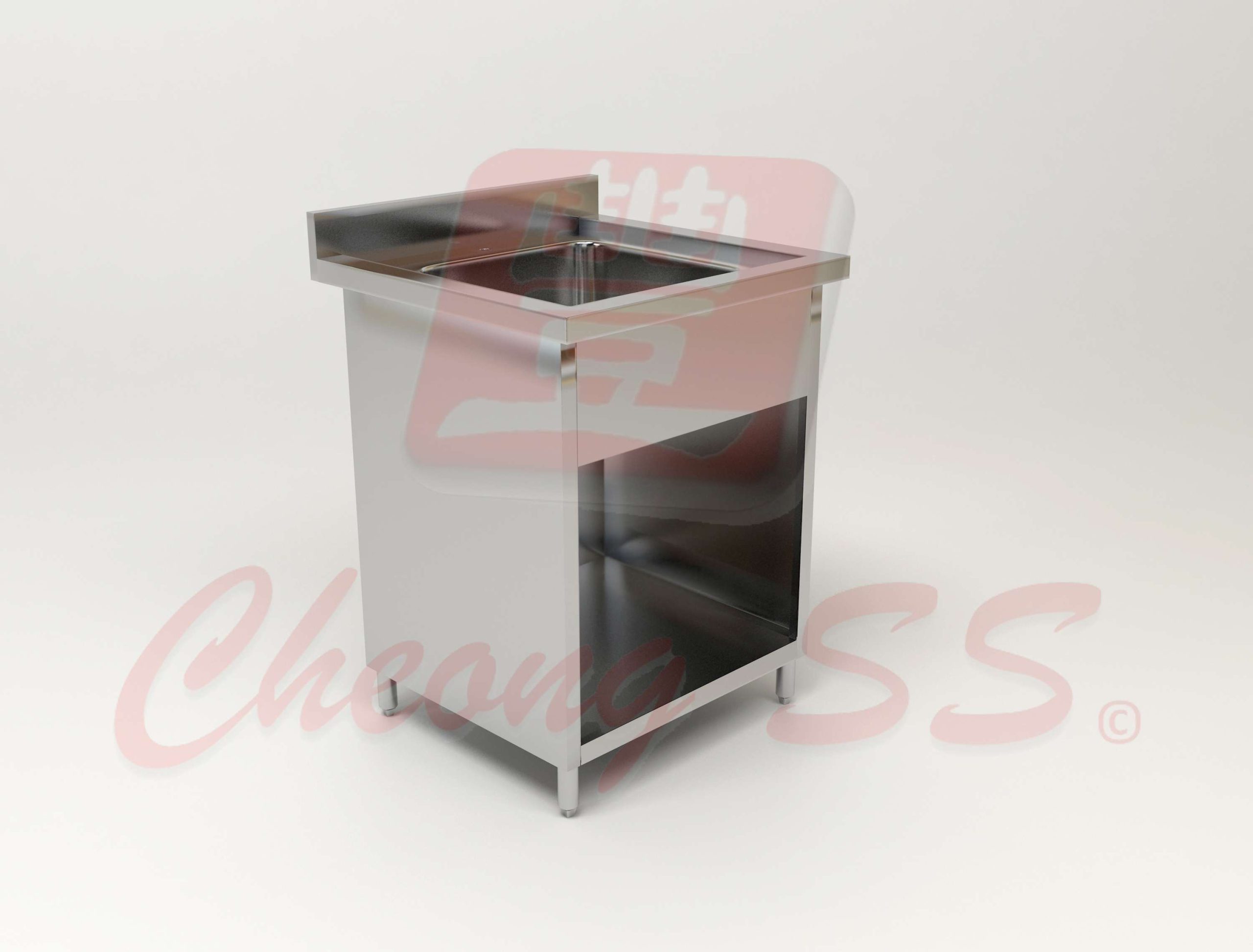 Stainless Steel Single Bowl Sink Open Cabinet
