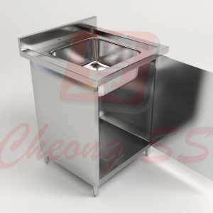 Stainless Steel Single Bowl Sink Open Door Cabinet