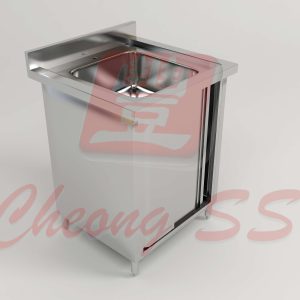 Stainless Steel Single Bowl Sink Sliding Door Cabinet